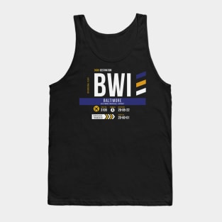 Vintage Baltimore BWI Airport Code Travel Day Retro Air Travel Tank Top